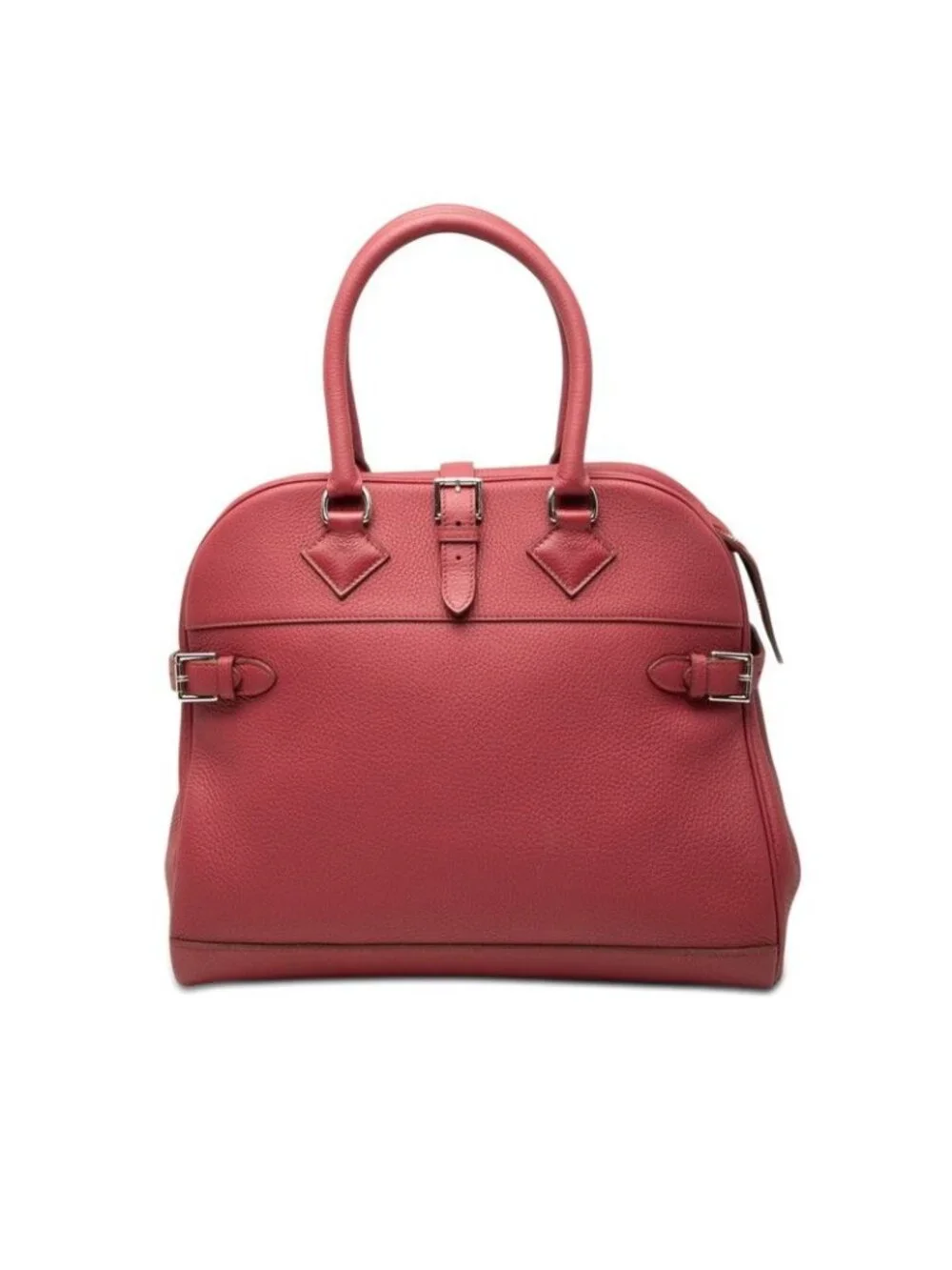 Hermes Atlas 35 Handbag Red Pink Silver Taurillon C Ence